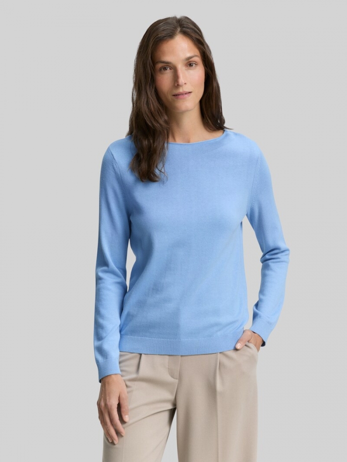 Tom Tailor Strickpullover mit U-Boot-Ausschnitt - Light Fjord Blue