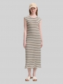 Tom Tailor Midi-Kleid mit Streifenmuster - Olive White Stripe Tom Tailor Midi-Kleid mit Streifenmuster - Olive White Stripe