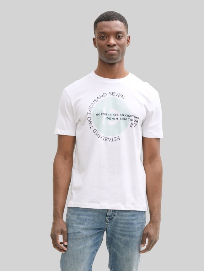 Tom Tailor T-Shirts mit Print im 3er-Pack - Sky Captain Blue Tom Tailor T-Shirts mit Print im 3er-Pack - Sky Captain Blue