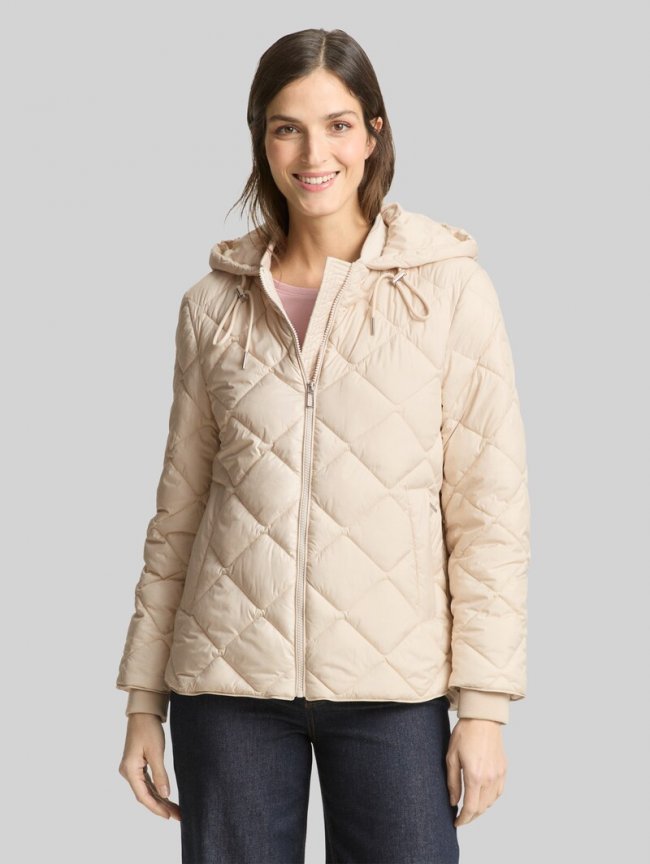 Tom Tailor Lightweight Steppjacke mit Kapuze - Sand Stone Beige Tom Tailor Lightweight Steppjacke mit Kapuze - Sand Stone Beige