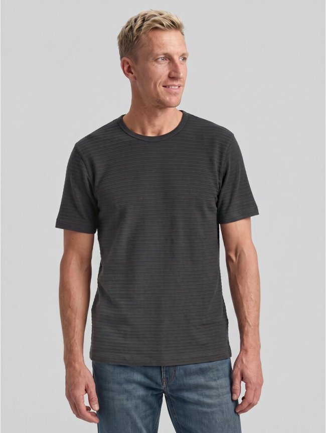 Tom Tailor Heavy-Jersey T-Shirt aus Baumwolle - Tarmac Grey Tom Tailor Heavy-Jersey T-Shirt aus Baumwolle - Tarmac Grey