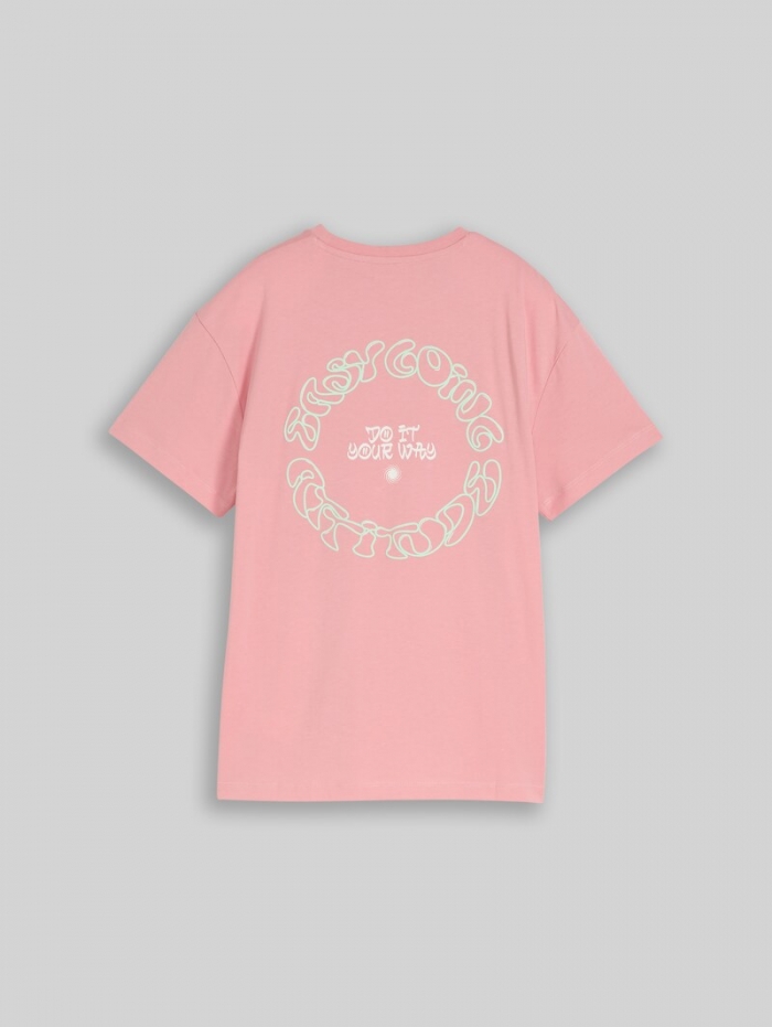 Tom Tailor Oversize T-Shirt mit Print - Blush Rose Tom Tailor Oversize T-Shirt mit Print - Blush Rose