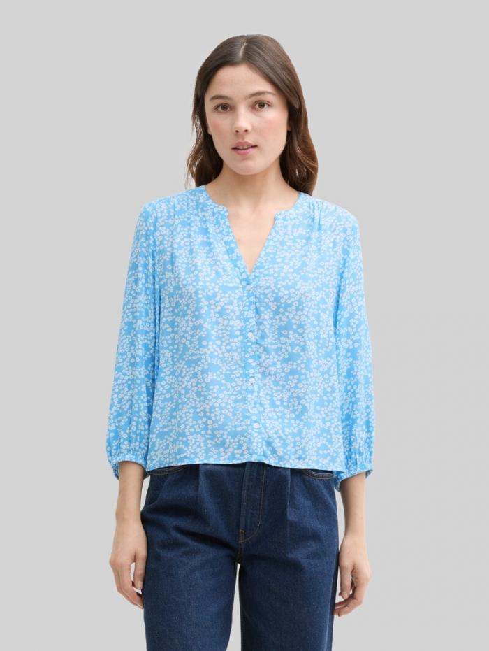Tom Tailor Loose Fit Bluse aus Viskose - Small Flower Print Tom Tailor Loose Fit Bluse aus Viskose - Small Flower Print
