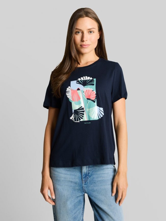 Tom Tailor T-Shirt mit Print - Sky Captain Blue Tom Tailor T-Shirt mit Print - Sky Captain Blue