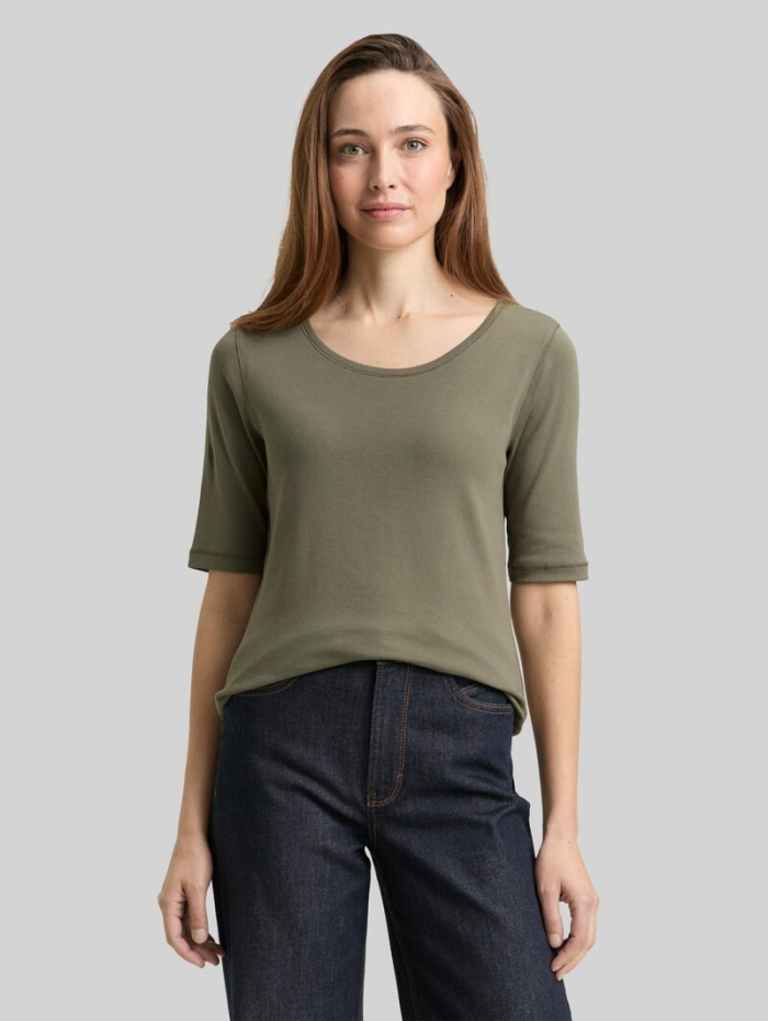Tom Tailor Basic T-Shirt - Cloudy Green