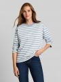 Tom Tailor Sweatshirt mit Streifenmuster - Mid Blue White Stripe Tom Tailor Sweatshirt mit Streifenmuster - Mid Blue White Stripe