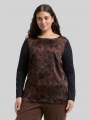 Tom Tailor Plus Size - Loose Fit Langarmshirt mit Leo-Print - Brown Black Big Leo Print Tom Tailor Plus Size - Loose Fit Langarmshirt mit Leo-Print - Brown Black Big Leo Print