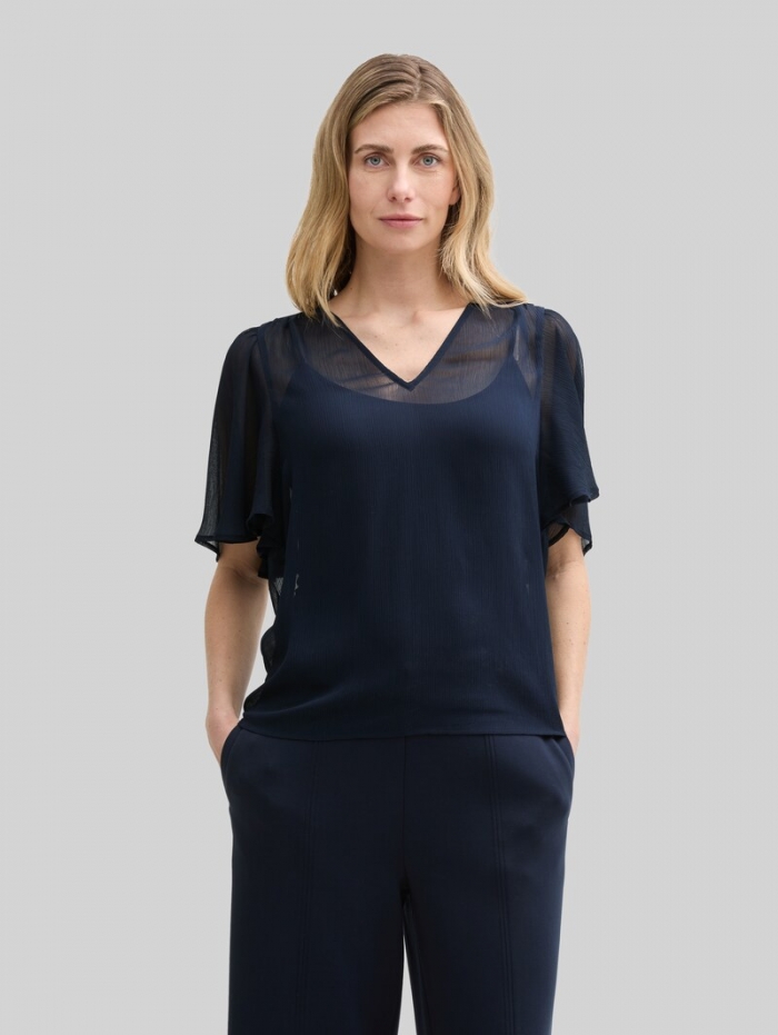 Tom Tailor Chiffon Bluse - Sky Captain Blue