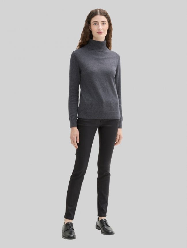 Tom Tailor TTALEXA COATED SKINNY Jeans - Deep Black Tom Tailor TTALEXA COATED SKINNY Jeans - Deep Black