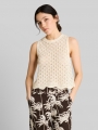 Tom Tailor Stricktop mit Lochmuster - Dove White Tom Tailor Stricktop mit Lochmuster - Dove White