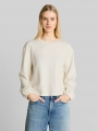 Tom Tailor Loose Fit Scuba Langarmshirt - Off White