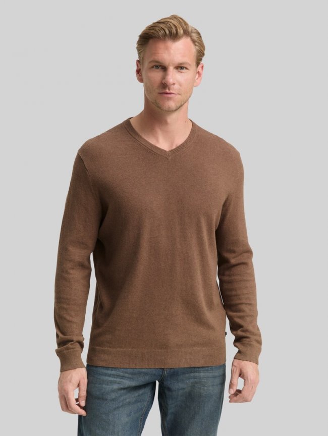 Tom Tailor Strickpullover mit Kaschmir-Anteil - Dark Taupe Melange Tom Tailor Strickpullover mit Kaschmir-Anteil - Dark Taupe Melange