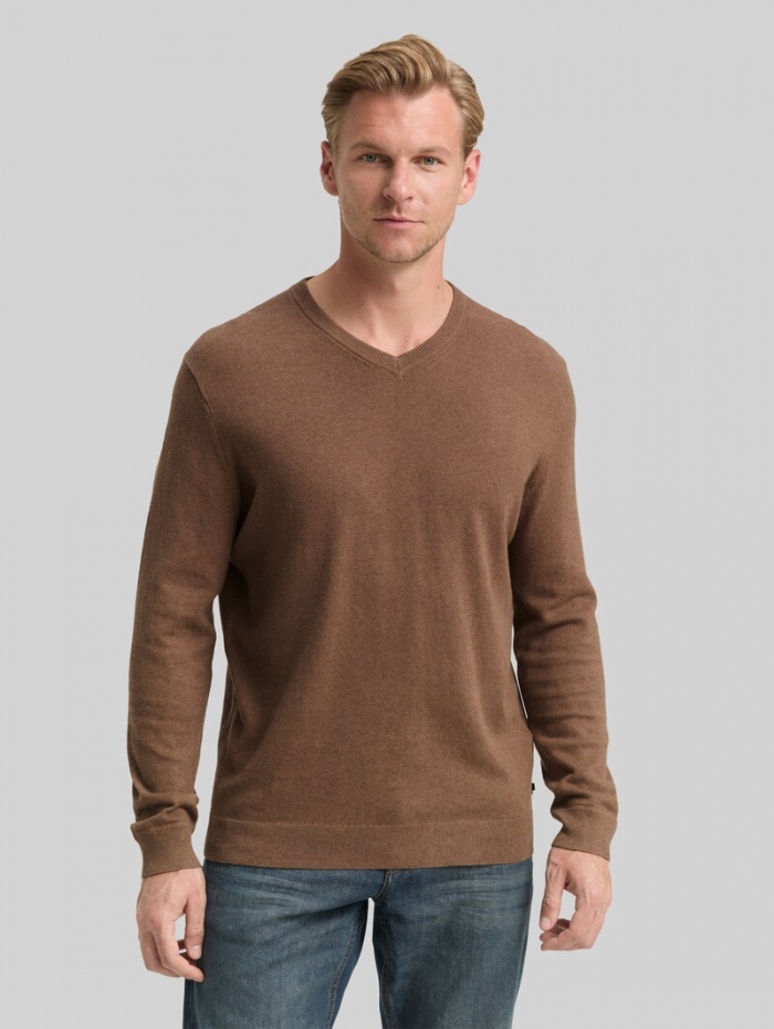 Tom Tailor Strickpullover mit Kaschmir-Anteil - Dark Taupe Melange Tom Tailor Strickpullover mit Kaschmir-Anteil - Dark Taupe Melange