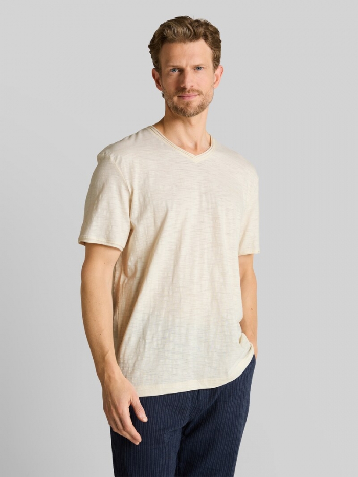 Tom Tailor T-Shirt mit V-Ausschnitt - Gardenia White Tom Tailor T-Shirt mit V-Ausschnitt - Gardenia White