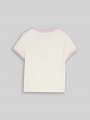 Tom Tailor Cropped T-Shirt mit Herz-Print - Wool White Tom Tailor Cropped T-Shirt mit Herz-Print - Wool White