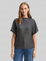 Tom Tailor Glitzer T-Shirt mit Fledermausärmeln - Black Glitter Tom Tailor Glitzer T-Shirt mit Fledermausärmeln - Black Glitter
