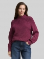 Tom Tailor Loose Fit Strickpullover mit Stehkragen - Red Rib Structure Tom Tailor Loose Fit Strickpullover mit Stehkragen - Red Rib Structure