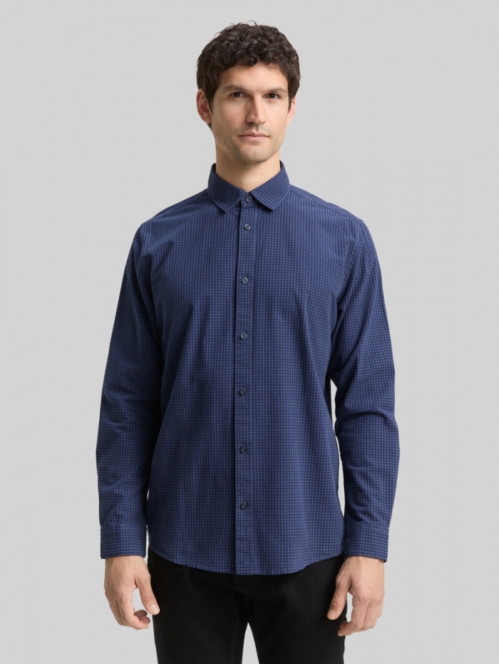 Tom Tailor Regular Fit Hemd mit Karomuster - Blue Vichy Check Tom Tailor Regular Fit Hemd mit Karomuster - Blue Vichy Check