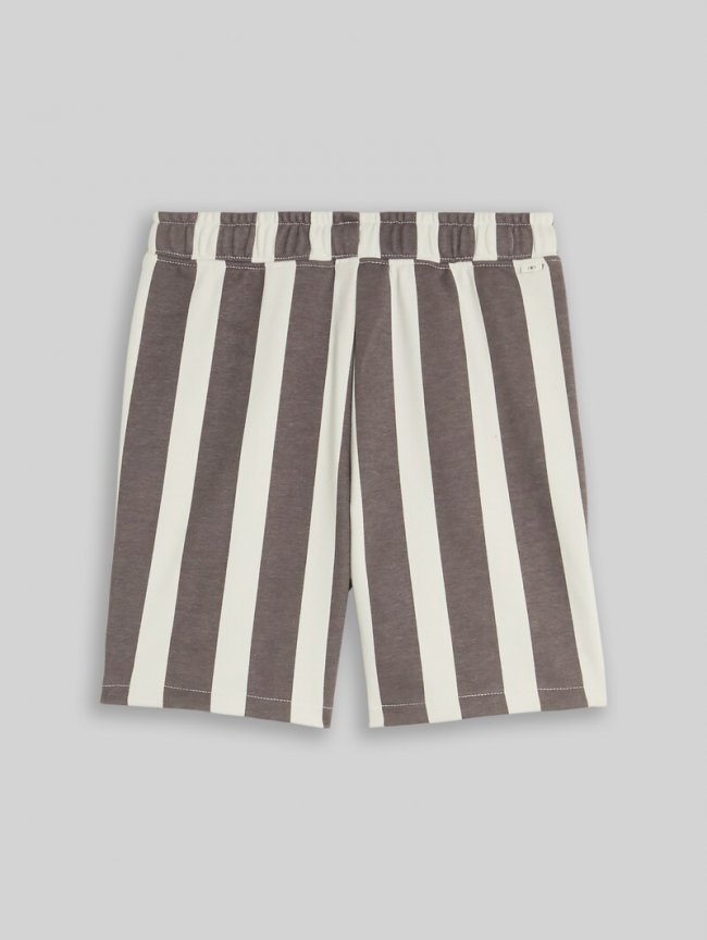 Tom Tailor Sweat-Shorts mit Muster - Grey Off White Vertical Stripe