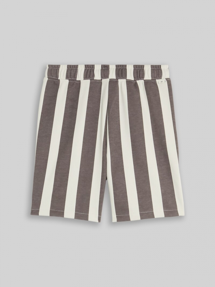 Tom Tailor Sweat-Shorts mit Muster - Grey Off White Vertical Stripe Tom Tailor Sweat-Shorts mit Muster - Grey Off White Vertical Stripe