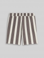 Tom Tailor Sweat-Shorts mit Muster - Grey Off White Vertical Stripe