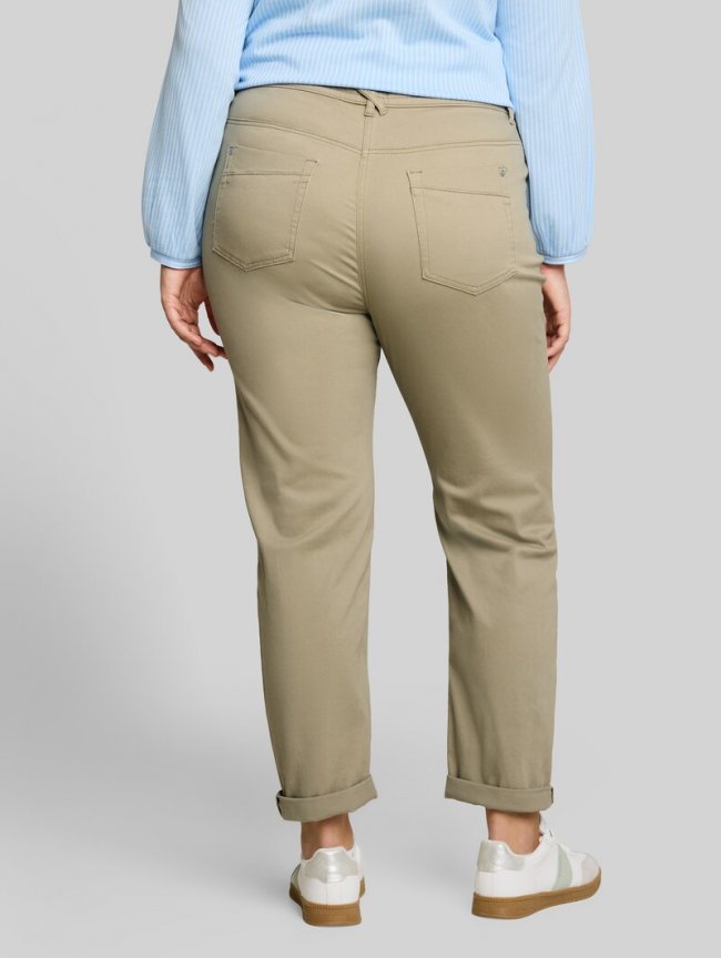 Tom Tailor Plus Size - Cropped Slim Hose - Silver Olive Tom Tailor Plus Size - Cropped Slim Hose - Silver Olive