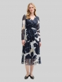 Tom Tailor Midi-Meshkleid mit Raffungen - Big Floral Shapes Design Tom Tailor Midi-Meshkleid mit Raffungen - Big Floral Shapes Design
