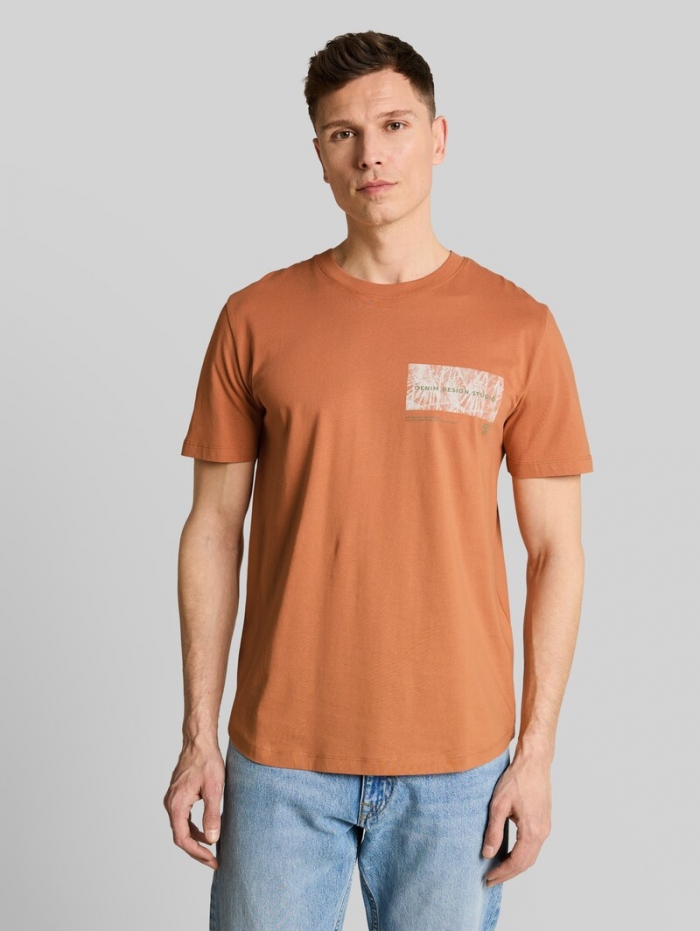 Tom Tailor T-Shirt mit Print - Faded Copper Orange Tom Tailor T-Shirt mit Print - Faded Copper Orange