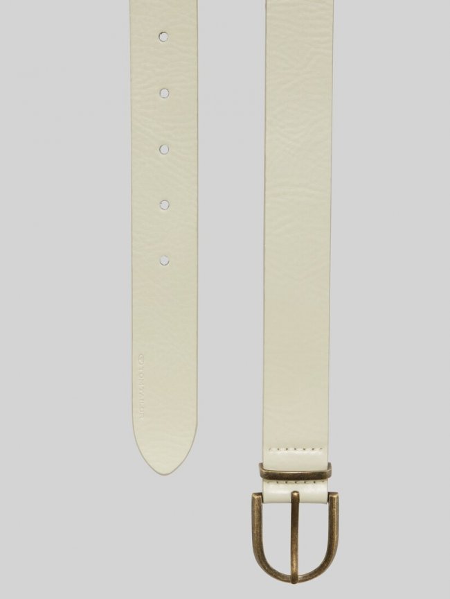 Tom Tailor TTSYLKE Ledergürtel mit abgerundeter Dornschließe - Off White Tom Tailor TTSYLKE Ledergürtel mit abgerundeter Dornschließe - Off White