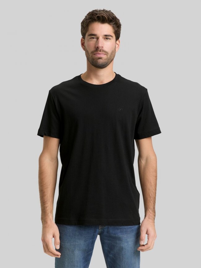 Tom Tailor T-Shirt mit Logo-Stickerei - Black Tom Tailor T-Shirt mit Logo-Stickerei - Black