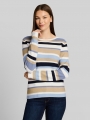 Tom Tailor Strickpullover aus Baumwolle - Navy Blue Beige Stripe Tom Tailor Strickpullover aus Baumwolle - Navy Blue Beige Stripe