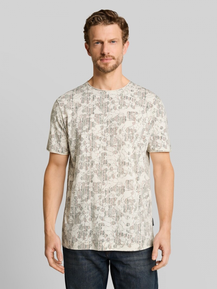 Tom Tailor T-Shirt mit Allover-Print - Off White Irregular Design Tom Tailor T-Shirt mit Allover-Print - Off White Irregular Design