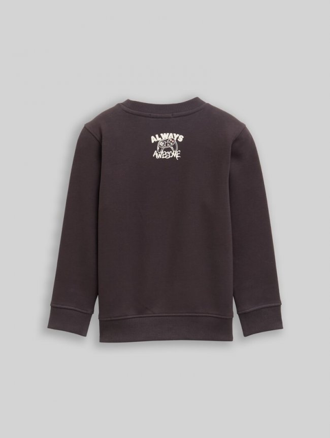 Tom Tailor Sweatshirt mit Print - Coal Grey Tom Tailor Sweatshirt mit Print - Coal Grey