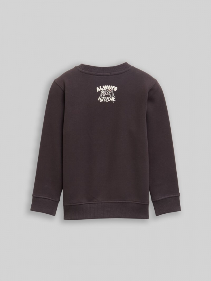 Tom Tailor Sweatshirt mit Print - Coal Grey Tom Tailor Sweatshirt mit Print - Coal Grey