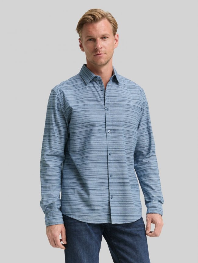 Tom Tailor Regular Fit Hemd mit Streifenmuster - Teal Blue Varied Cross Stripe Tom Tailor Regular Fit Hemd mit Streifenmuster - Teal Blue Varied Cross Stripe