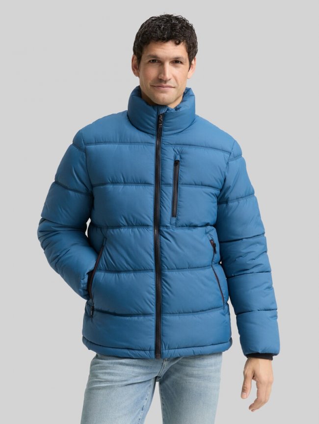 Tom Tailor Puffer-Jacke aus wasserabweisendem Material - Real Teal Blue Tom Tailor Puffer-Jacke aus wasserabweisendem Material - Real Teal Blue