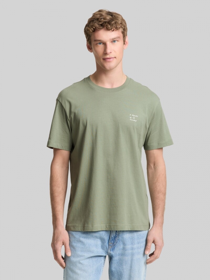 Tom Tailor Relaxed Fit T-Shirt aus Baumwolle - Sea Spray Tom Tailor Relaxed Fit T-Shirt aus Baumwolle - Sea Spray