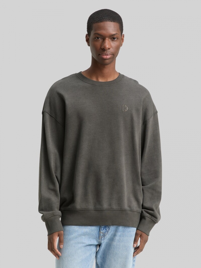Tom Tailor Relaxed Overdyed Sweatshirt - Black Tom Tailor Relaxed Overdyed Sweatshirt - Black