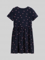 Tom Tailor Mini-Kleid mit Rippstruktur - Dark Blue Pink Butterfly Tom Tailor Mini-Kleid mit Rippstruktur - Dark Blue Pink Butterfly