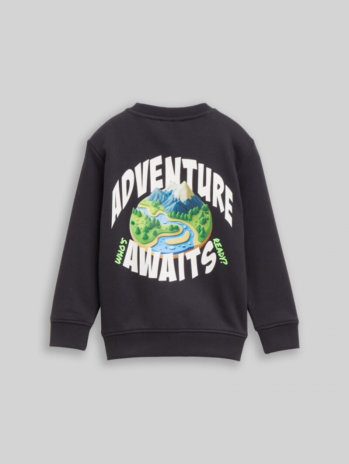 Tom Tailor Sweatshirt mit Print - Coal Grey Tom Tailor Sweatshirt mit Print - Coal Grey