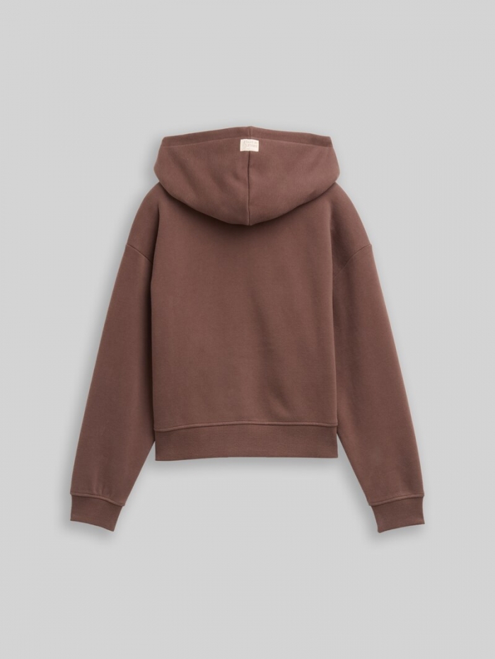 Tom Tailor Hoodie Sweatshirt mit Reißverschluss - Soft Chocolate Brown Tom Tailor Hoodie Sweatshirt mit Reißverschluss - Soft Chocolate Brown