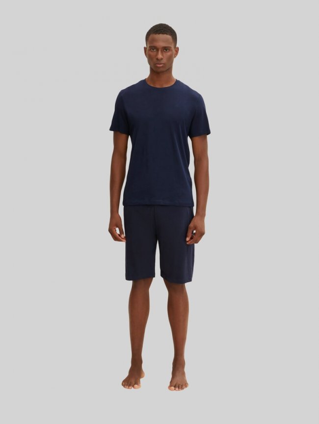 Tom Tailor Pyjama-Shorts aus Jersey-Material - Blue-dark-solid Tom Tailor Pyjama-Shorts aus Jersey-Material - Blue-dark-solid