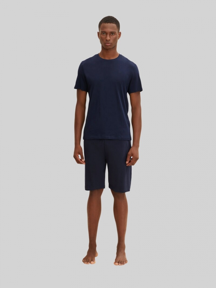 Tom Tailor Pyjama-Shorts aus Jersey-Material - Blue-dark-solid Tom Tailor Pyjama-Shorts aus Jersey-Material - Blue-dark-solid