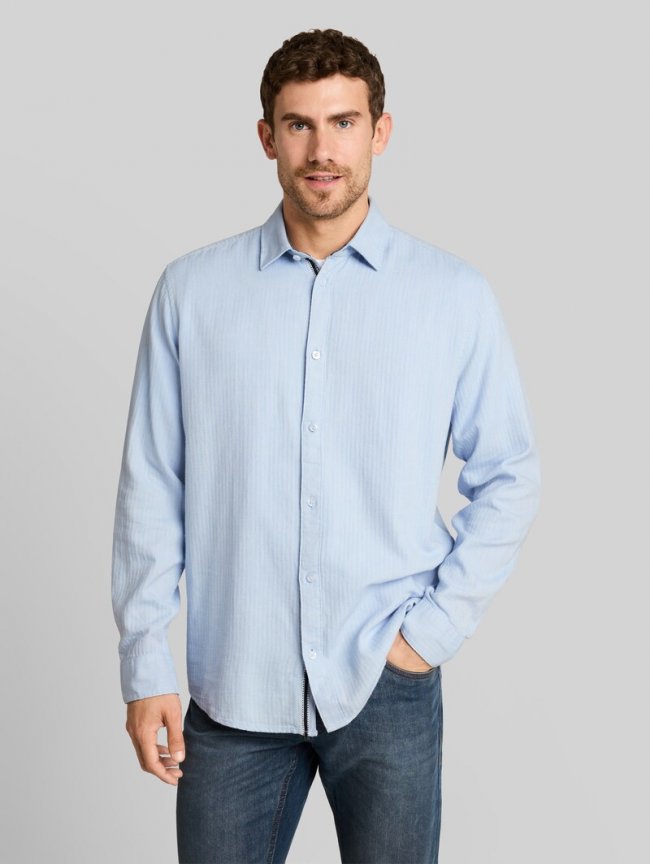 Tom Tailor Regular Fit Hemd aus Baumwolle - Pale Blue Herringbone Tom Tailor Regular Fit Hemd aus Baumwolle - Pale Blue Herringbone