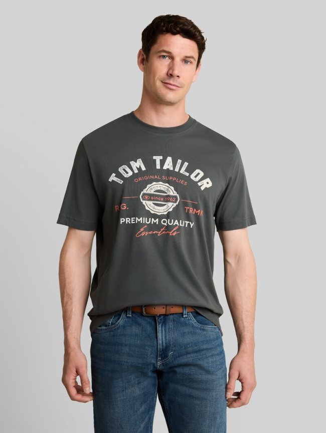 Tom Tailor T-Shirt mit Logo-Print - Darkest Olive Tom Tailor T-Shirt mit Logo-Print - Darkest Olive