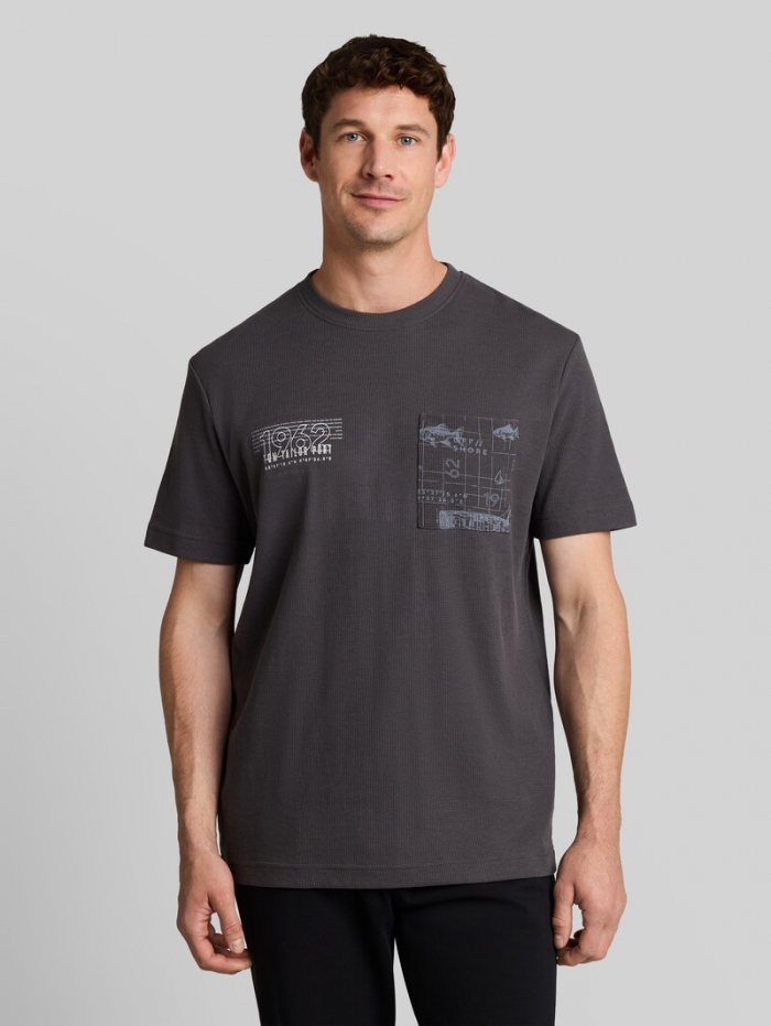 Tom Tailor T-Shirt mit Waffelstruktur - Tarmac Grey Tom Tailor T-Shirt mit Waffelstruktur - Tarmac Grey