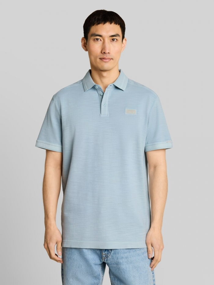 Tom Tailor Piqué Poloshirt mit Logo-Badge - Light Blue Grey Tom Tailor Piqué Poloshirt mit Logo-Badge - Light Blue Grey