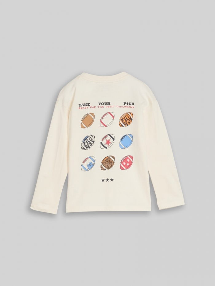 Tom Tailor Oversize Langarmshirt mit Rückenprint - Wool White Tom Tailor Oversize Langarmshirt mit Rückenprint - Wool White