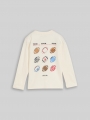 Tom Tailor Oversize Langarmshirt mit Rückenprint - Wool White Tom Tailor Oversize Langarmshirt mit Rückenprint - Wool White