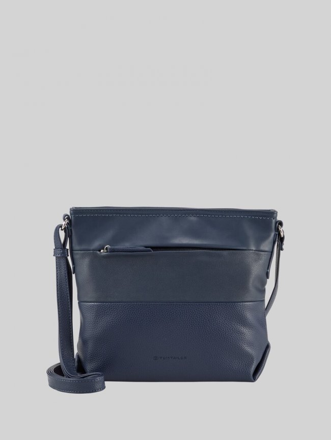 Tom Tailor TTNICOLINA M Umhängetasche mit Material-Mix - Dark Blue Tom Tailor TTNICOLINA M Umhängetasche mit Material-Mix - Dark Blue